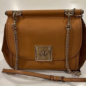Coach Tan and Brown Leather Crossbody Bag